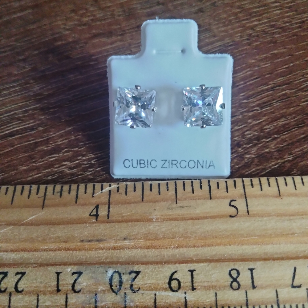 Square Cubic Zirconia Stud Earrings ✨⭐✨